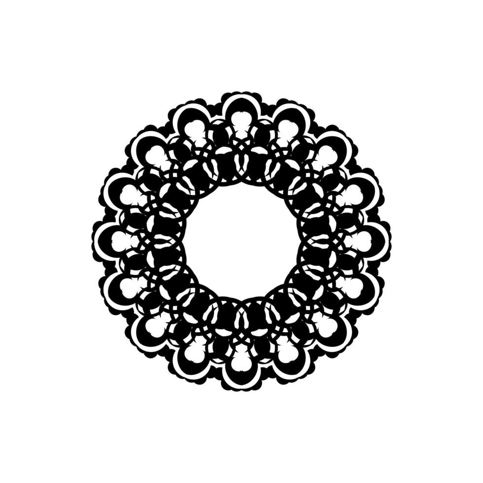 A black and white circular design with a circular pattern vector