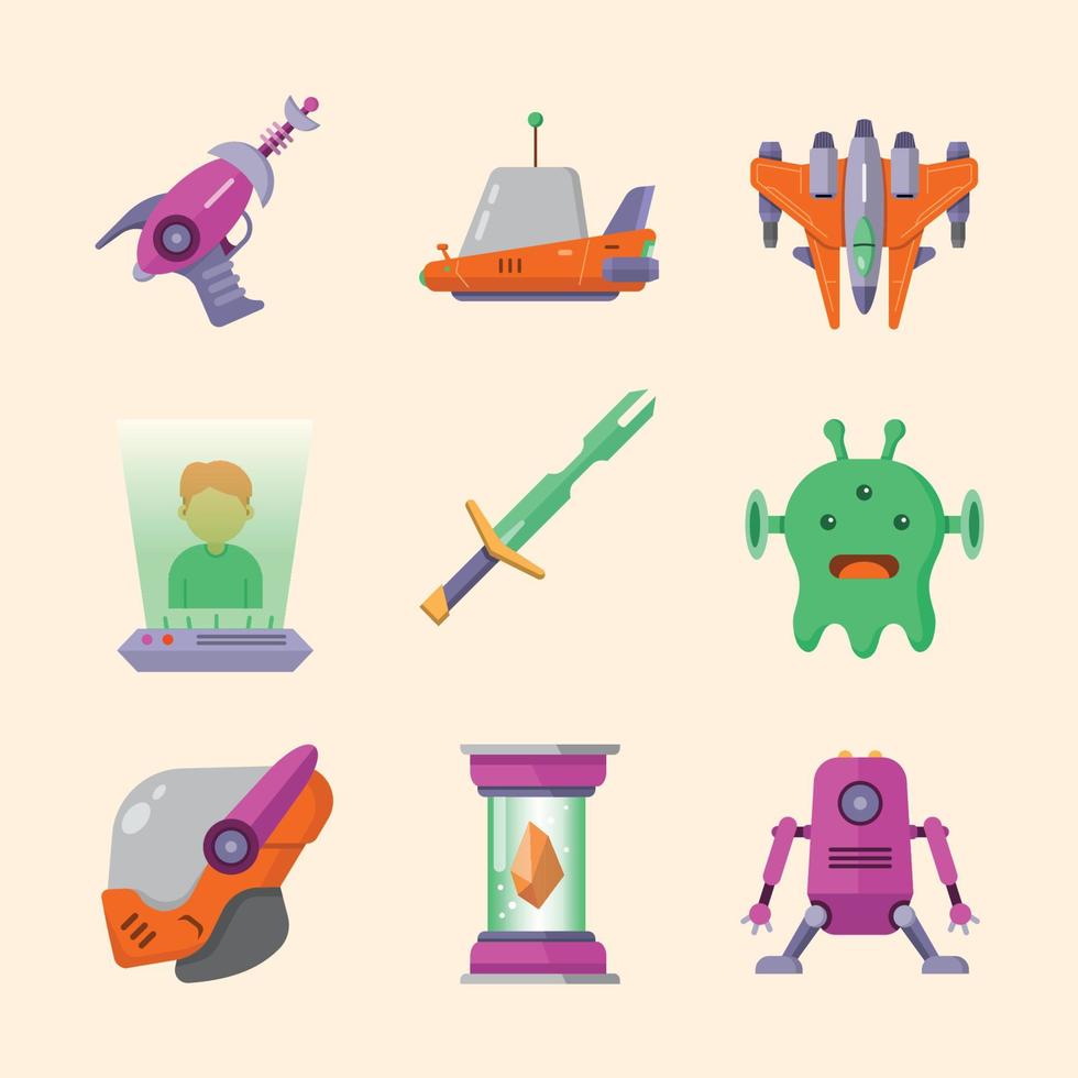 Science Fiction Icon Collection vector