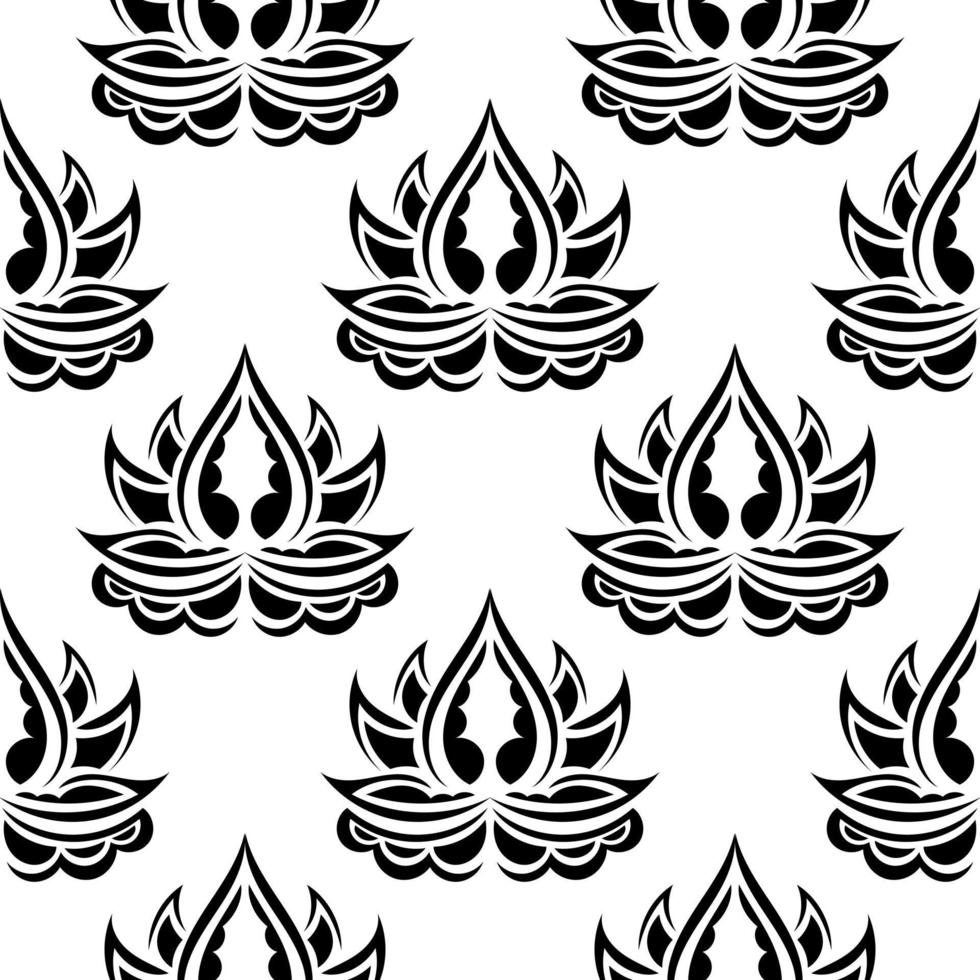 Black and white seamless pattern with luxury, vintage, decorative ornaments. Good for clothing and textiles. Vector illustration.