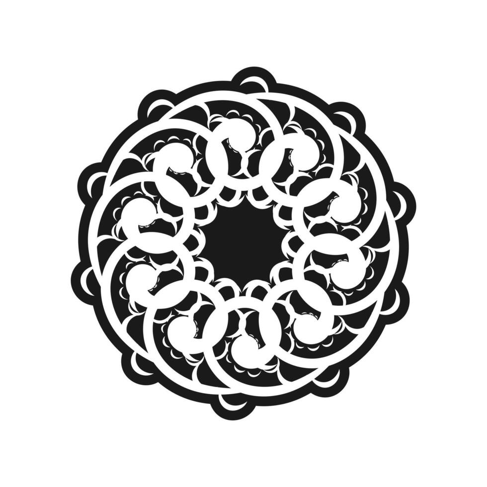 A black and white design of a circular pattern vector