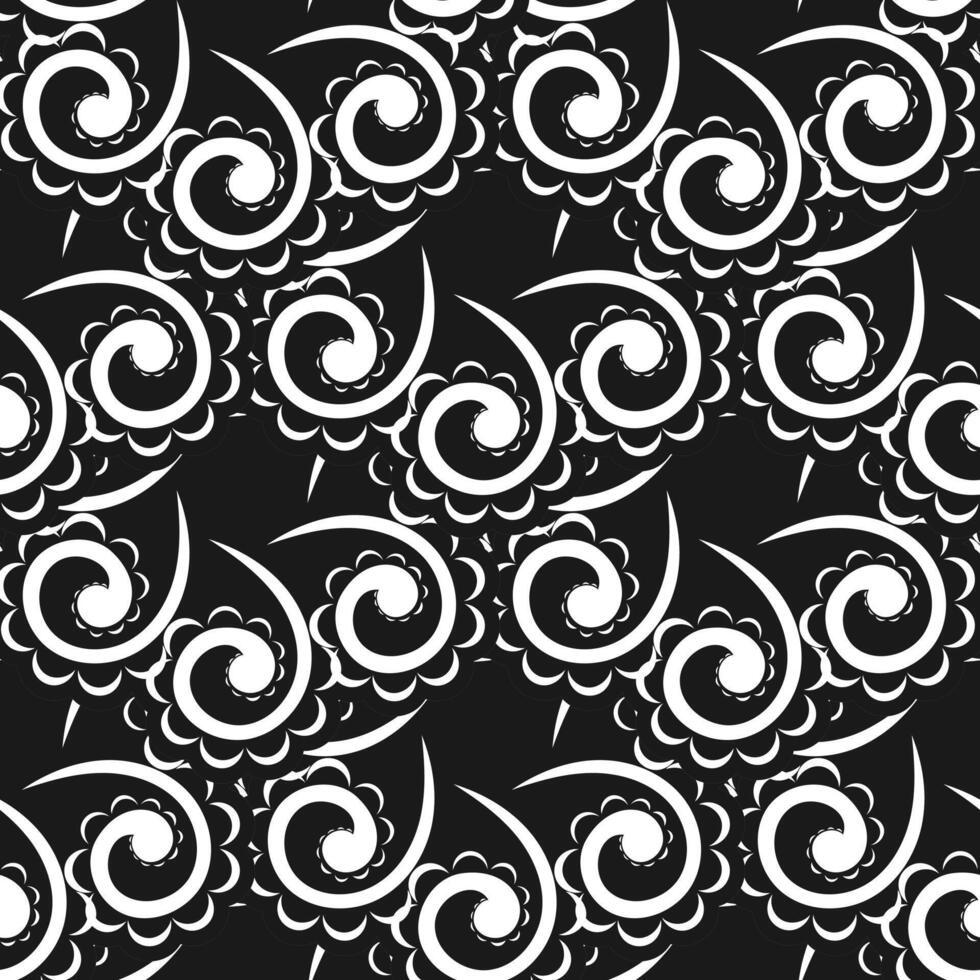 A black and white pattern with swirls vector