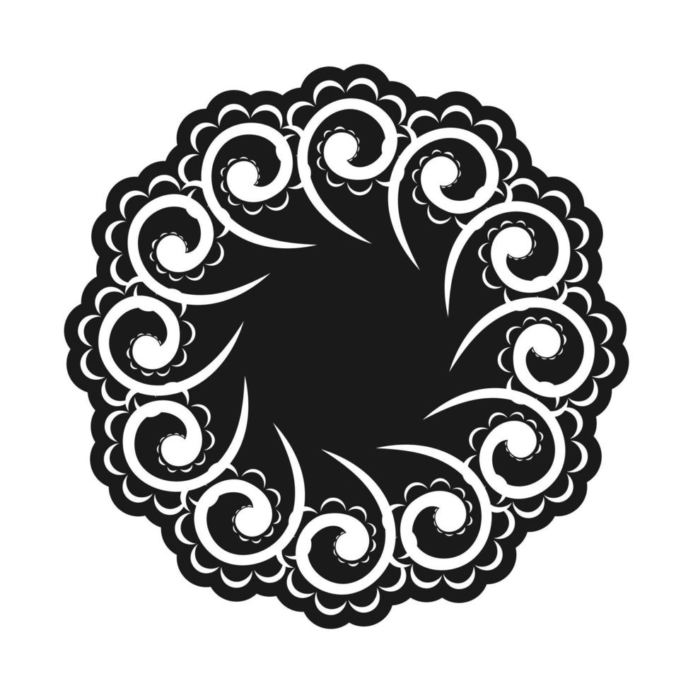 patrón oriental con arabescos y elementos florales. bueno para logos, tatuajes, estampados y postales. aislado sobre fondo blanco. ilustración vectorial vector