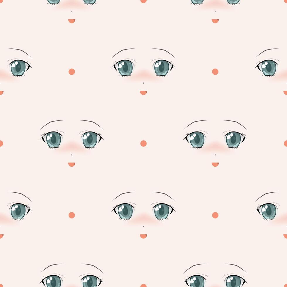 Seamless pattern with funny cartoon faces. Good for covers, fabrics, postcards and printing. Vector illustration.