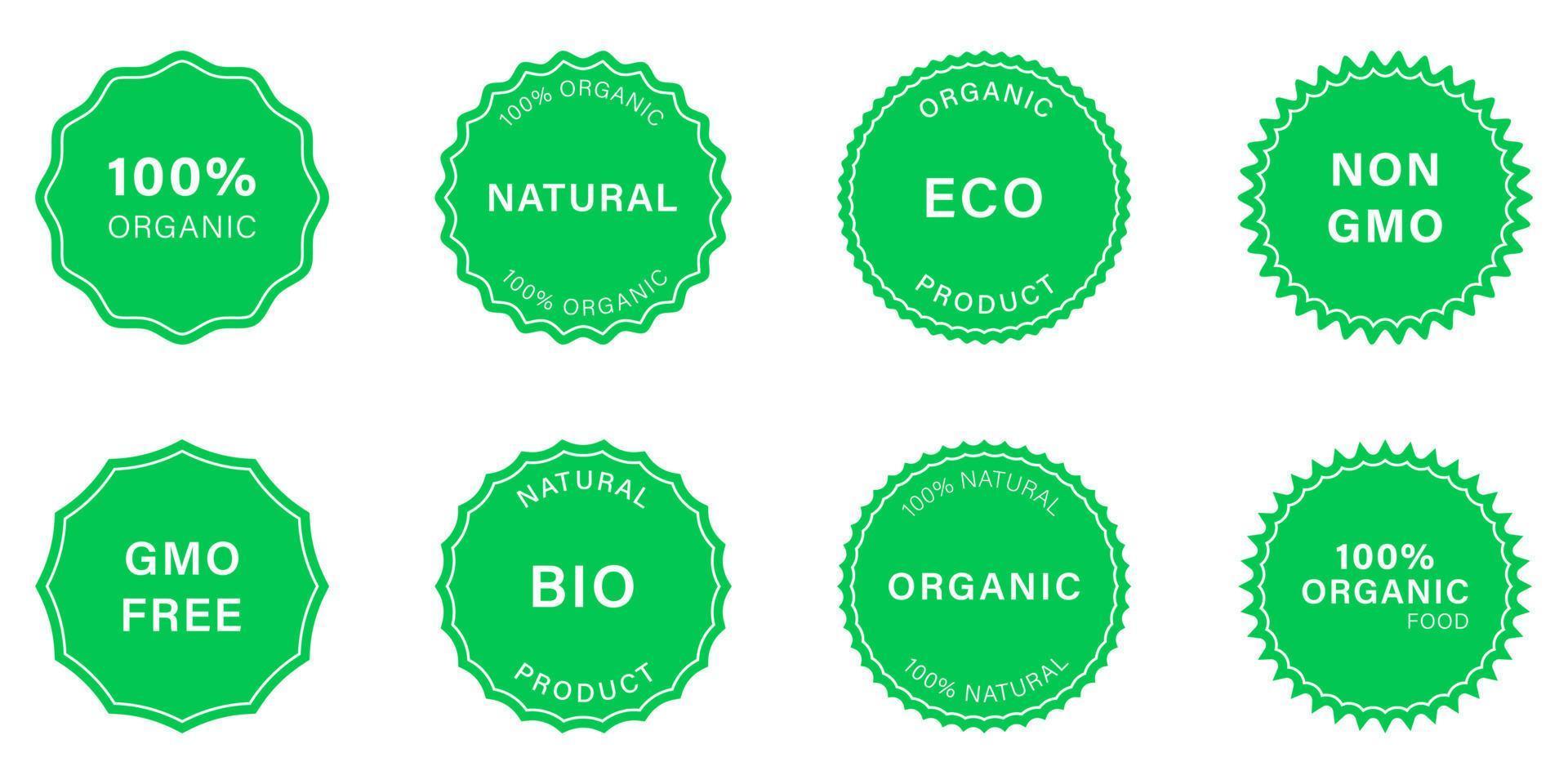 icono de silueta de comida vegana orgánica saludable. logotipo de sello ecológico de producto natural. 100 por ciento ecología icono verde cosmético. etiqueta libre de gmo. etiqueta bio a base de hierbas. insignia no gmo. ilustración vectorial aislada. vector