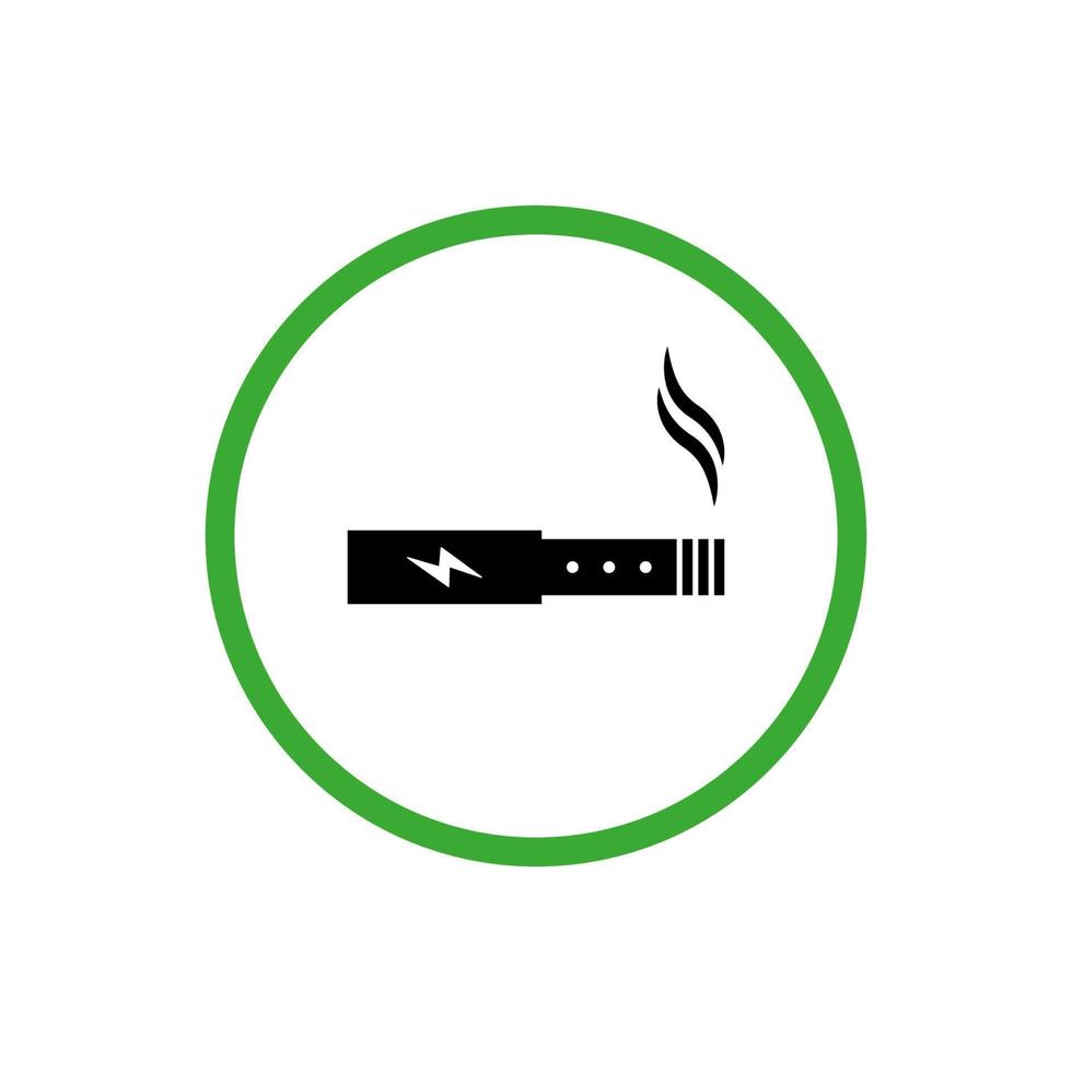 Smoke Electronic Cigarette Zone Silhouette Icon. Smoking E-Cigarette Allow Area Glyph Pictogram. Vape Zone Place Symbol. Vaping Electric Cigarette Safe Room Possible. Isolated Vector Illustration.