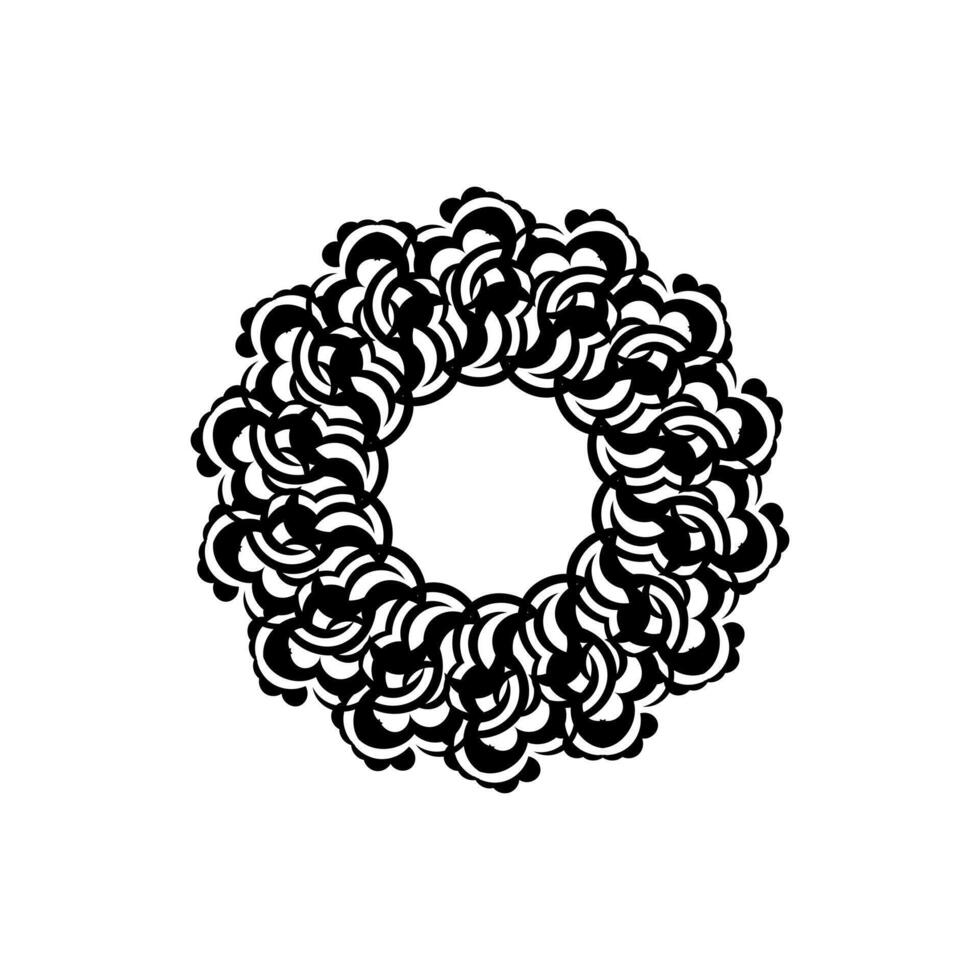 A black and white design of a circular pattern vector