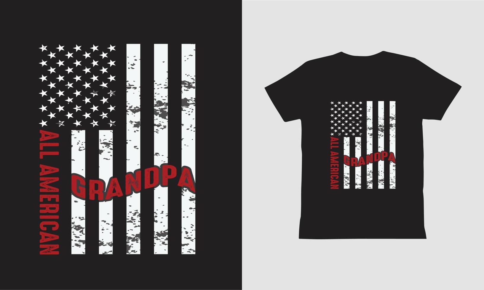 All American Grandpa T shirt Design. Fathers Day Design. vector