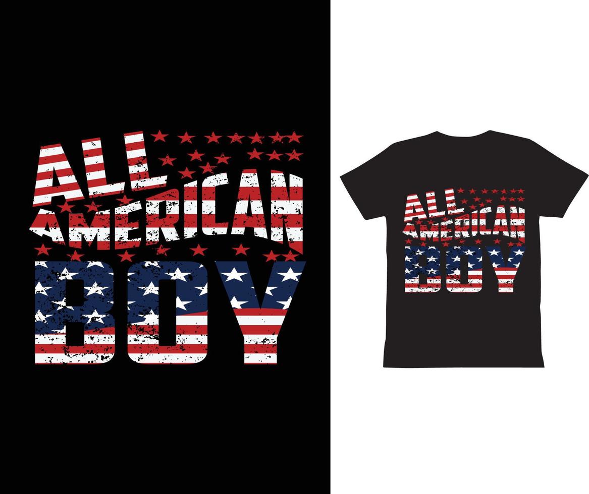 All American Boy-t shirt Design, Independent Day Design. vector