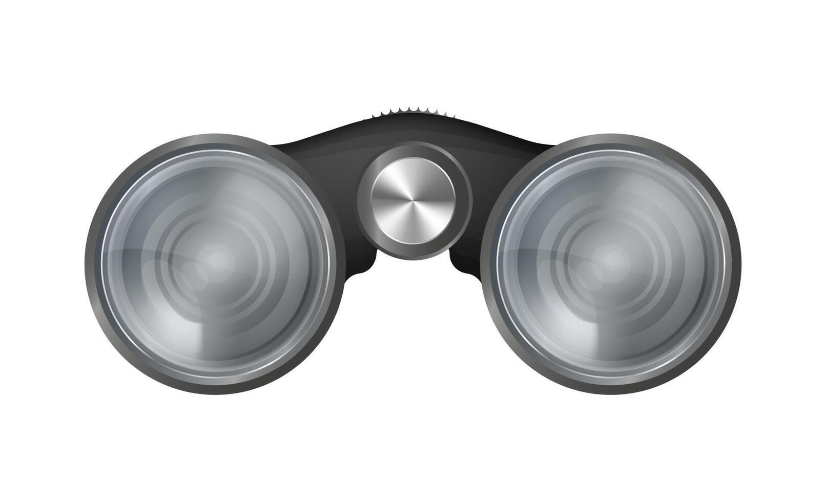 Black binoculars in a realistic style. Vector illustration.