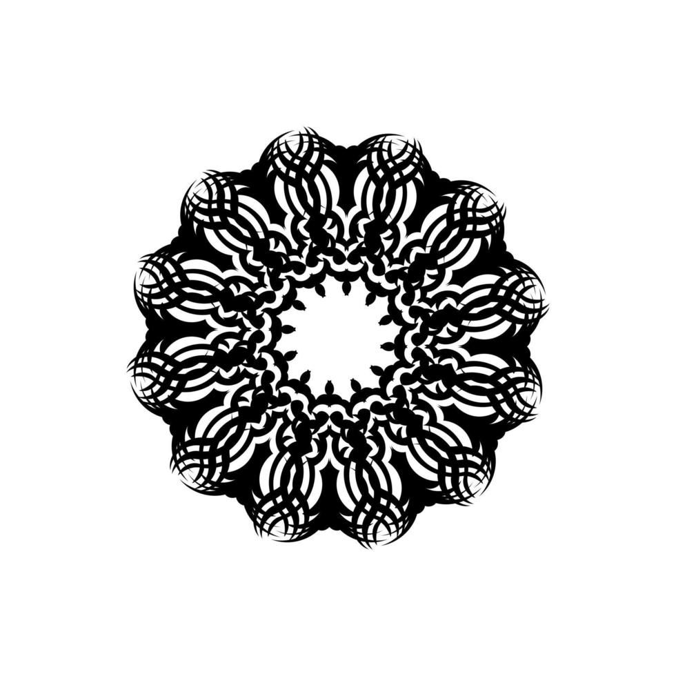 patrón de mandala de flores circulares para henna, mehndi, tatuaje, decoración. ornamento decorativo en estilo étnico oriental. esquema doodle mano dibujar ilustración vectorial. vector