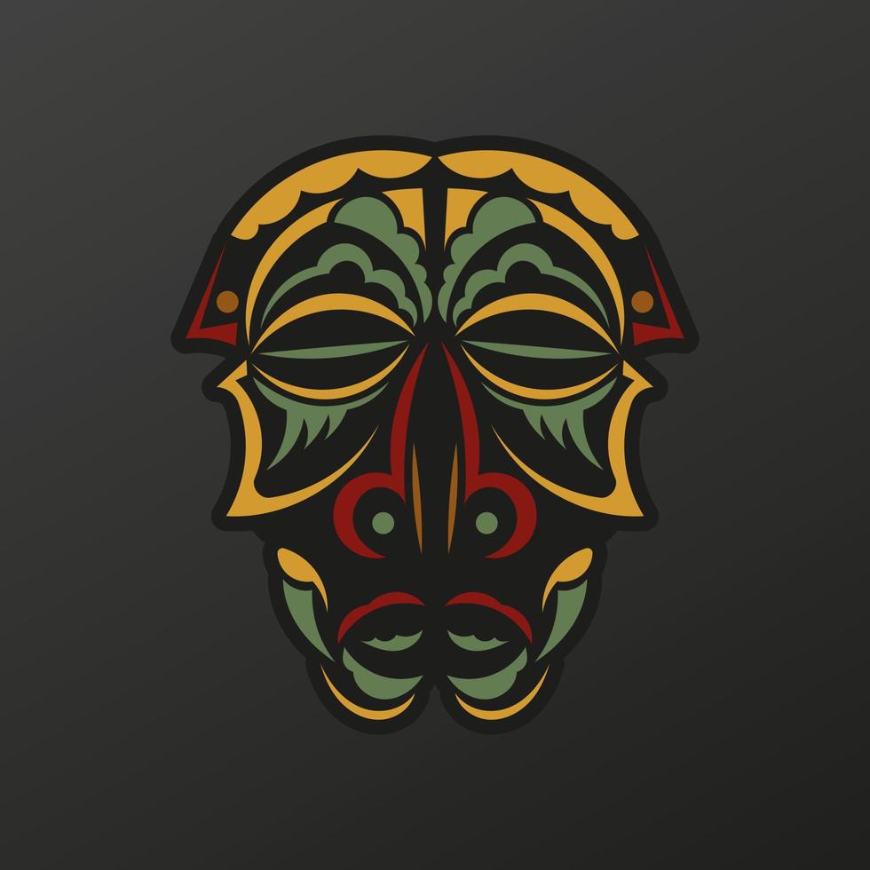 Face of the gods of ancient tribes tattoo. Luxurious pattern with lace motifs. Isolated. Vector illustration