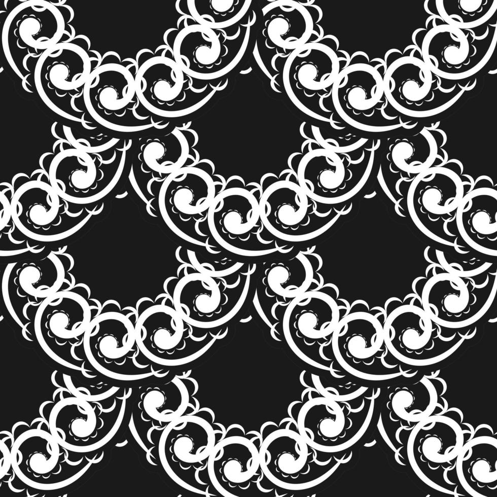 Wallpaper in a baroque style pattern. Black and white floral element. Graphic ornament for wallpaper, fabric, wrapping, packaging. Damask floral ornament. Simple style, vector illustration.