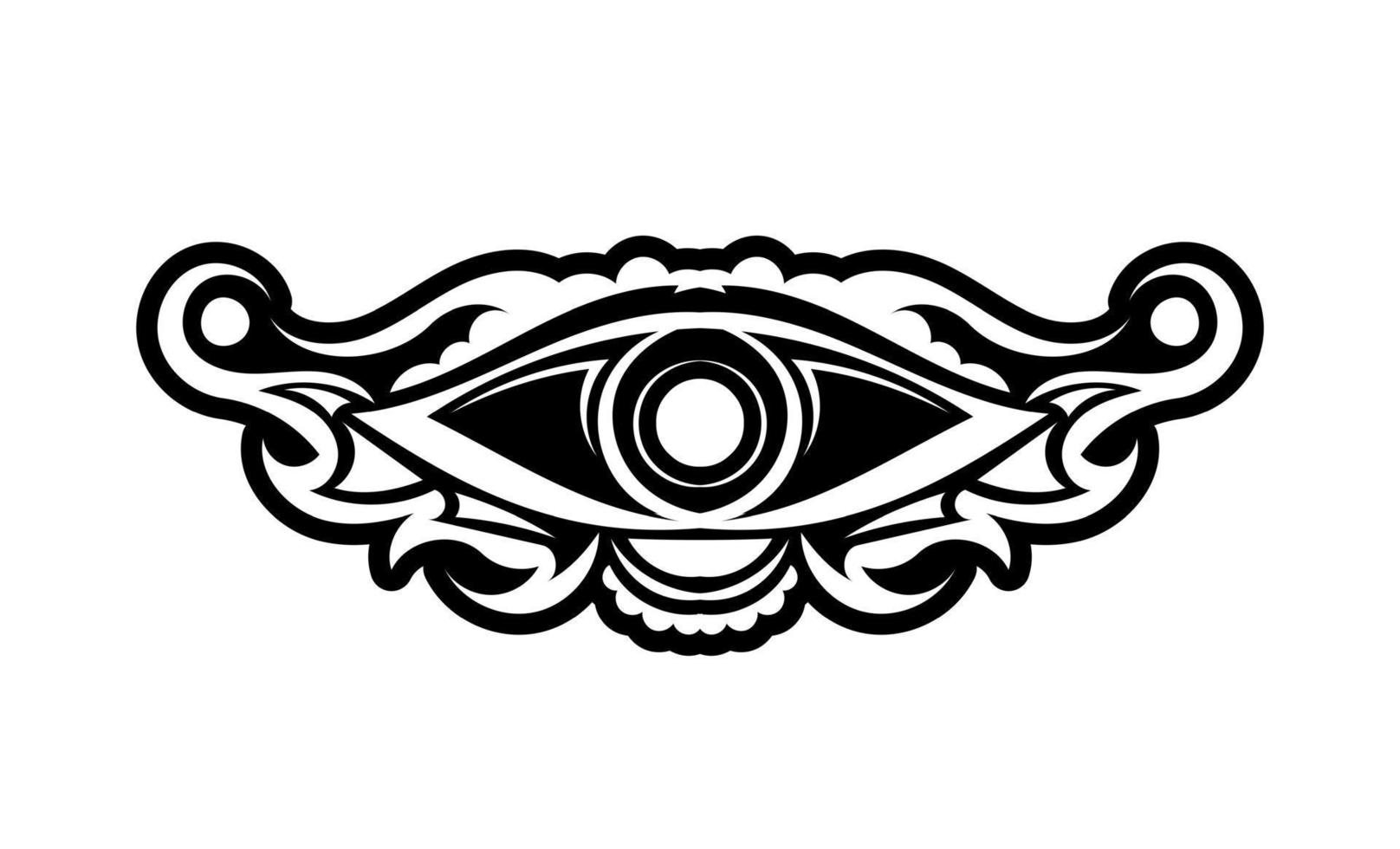 tatuaje vintage con ojo luminoso que todo lo ve, símbolo místico, diseño boho. dibujo a mano aislado sobre fondo blanco, geometría sagrada, previsión y magia. ilustración vectorial vector