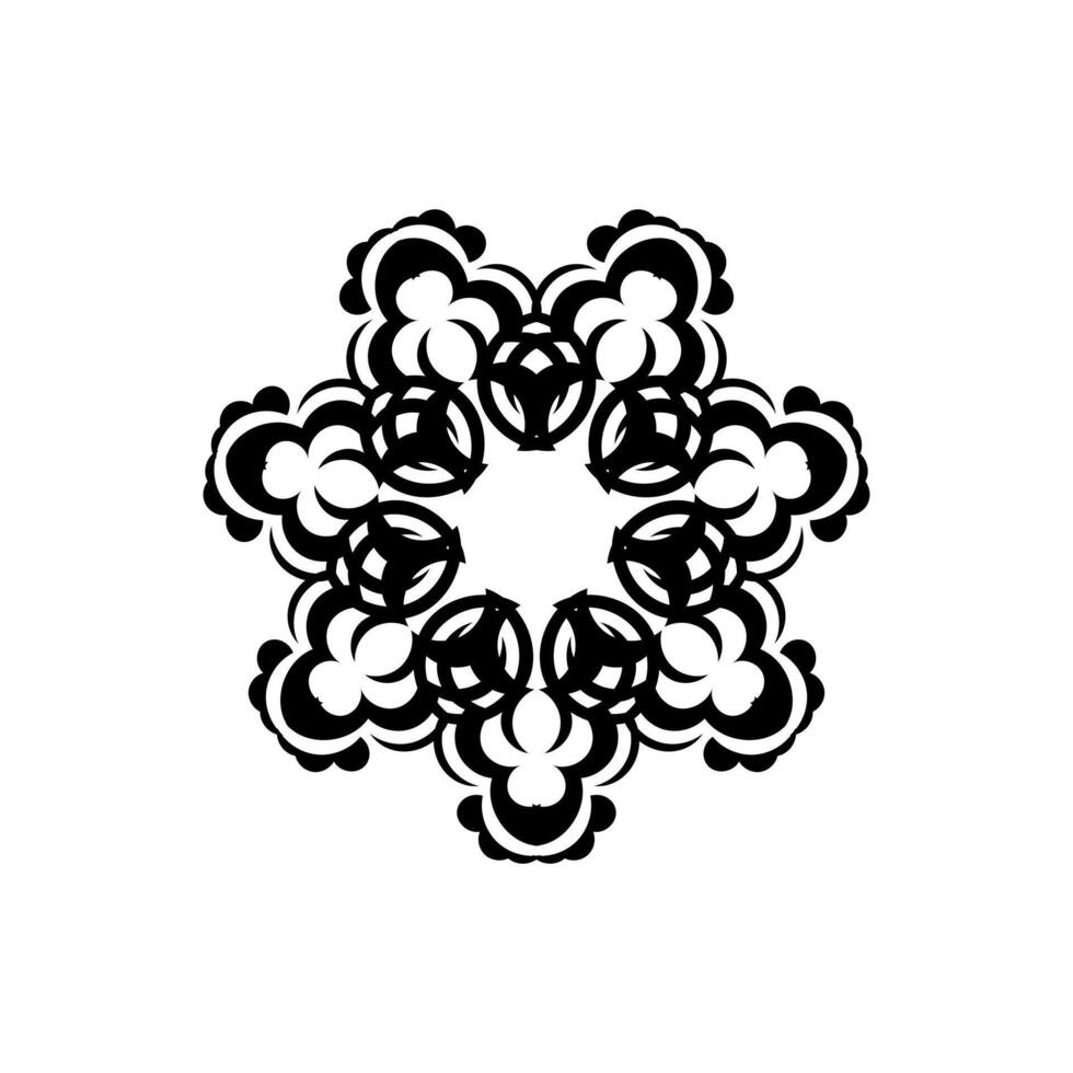 A black and white snowflake design vector