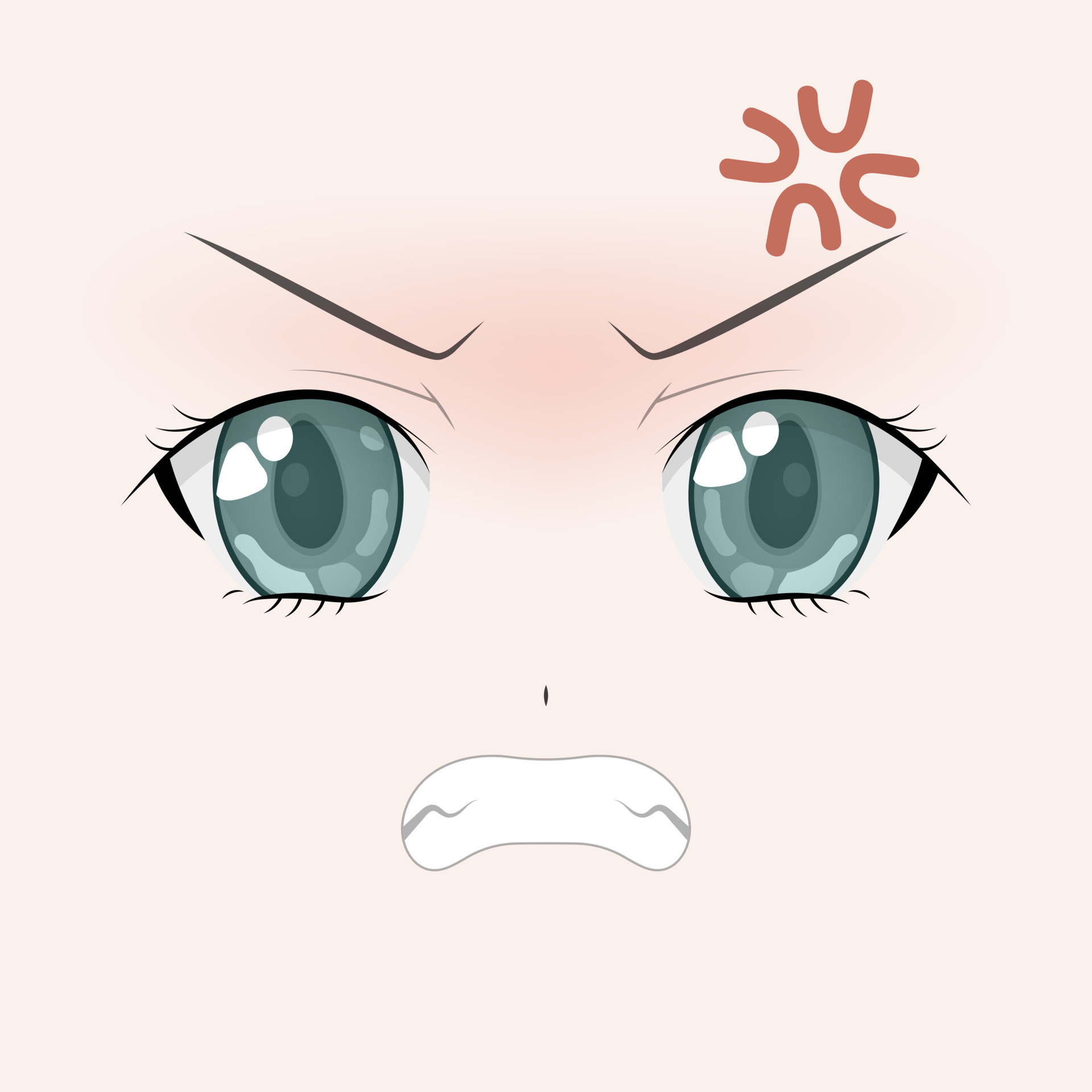 Angry anime style big green eyes. Hand drawn vector illustration. Isolated.  8127098 Vector Art at Vecteezy