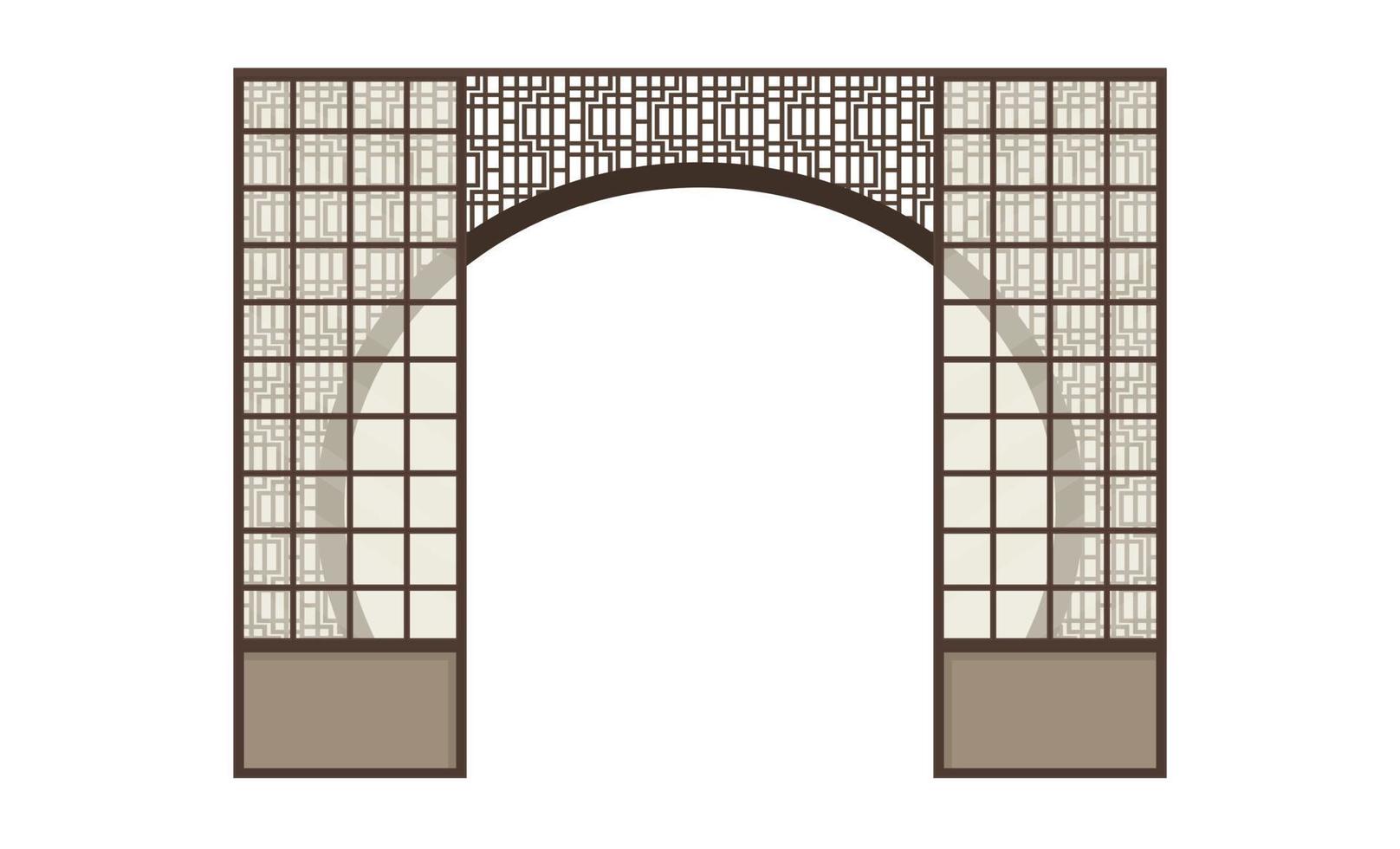 Shoji, japanese traditional sliding door. Vector illustration