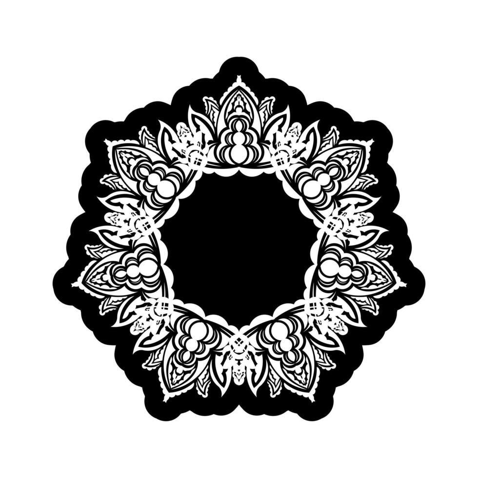 Mandala Ornaments in the shape of a flower. Good for menus, tattoos, prints and postcards. Vector illustration