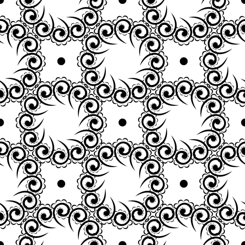 Wallpaper in a baroque style pattern. Black and white floral element. Graphic ornament for wallpaper, fabric, packaging, wrapping. Oriental floral ornament. vector
