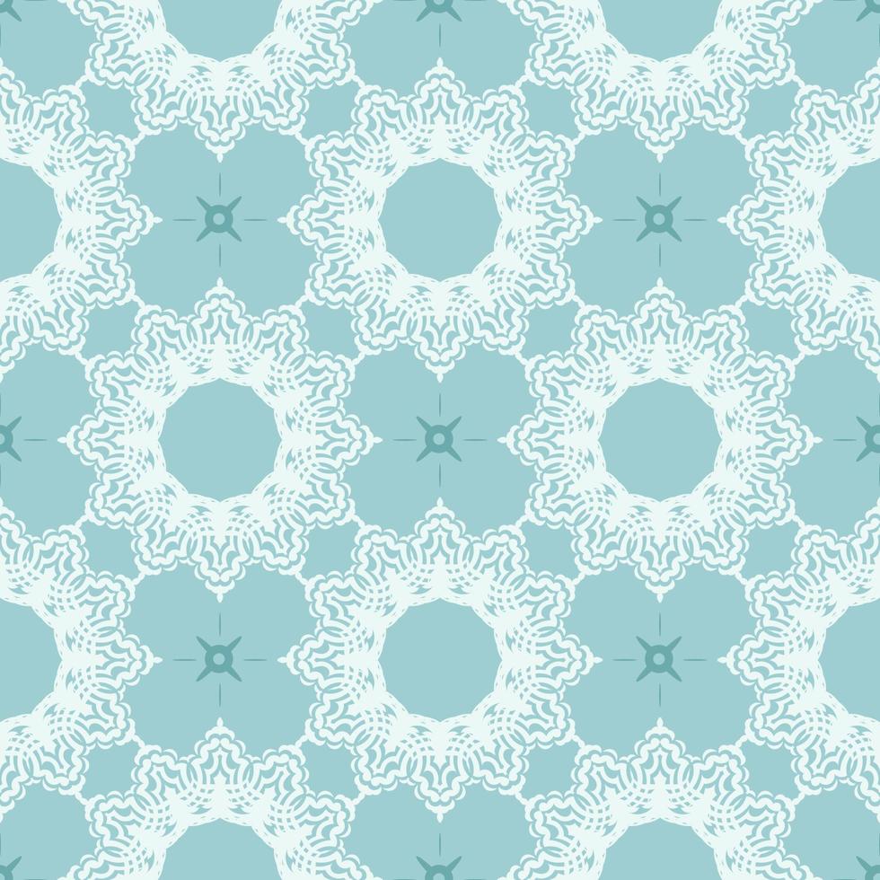 Oriental seamless vector background. Wallpaper in a baroque style pattern. Baby blue floral element.