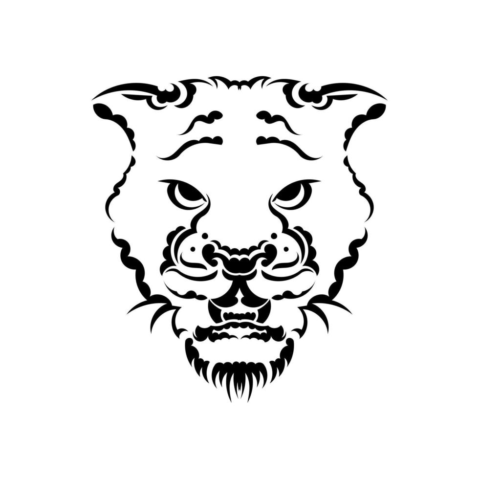 ira de tigre tatuaje negro ilustración vectorial de una cabeza de tigre. vector
