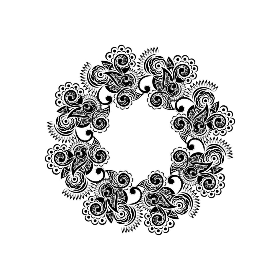 patrón oriental con arabescos y elementos florales sobre un fondo blanco. ilustración vectorial vector