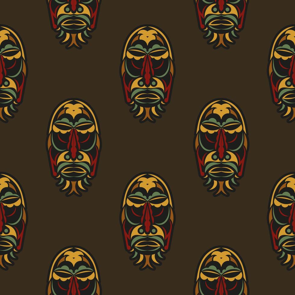 patrón impecable con máscaras de los dioses en los colores del estilo barroco. bueno para fondos, estampados, prendas de vestir y textiles. ilustración vectorial vector