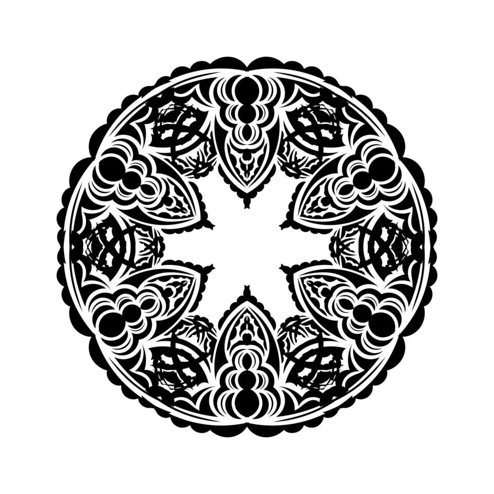 adornos decorativos en forma de flor. mandala bueno para logos, tatuajes, estampados y postales. aislado sobre fondo blanco. ilustración vectorial vector