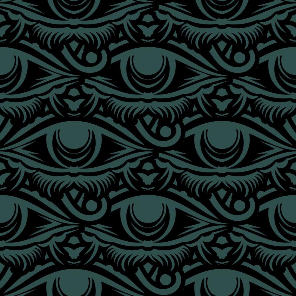 Dark green seamless pattern All seeing eye. Good for covers, fabrics, postcards and printing. Vector illustration.