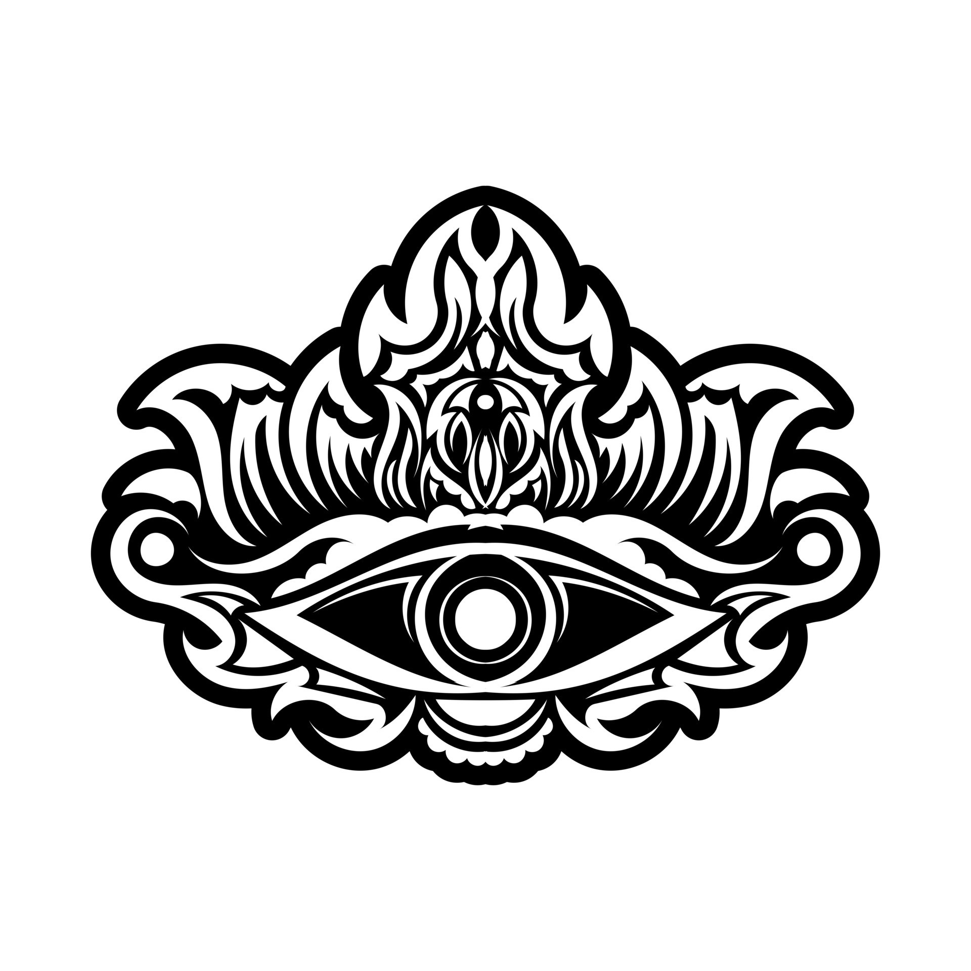 Vintage tattoo with luminous all-seeing eye, mystical symbol, boho design.  Hand drawing isolated on white background, sacred geometry, foresight and  magic. Vector illustration 8127282 Vector Art at Vecteezy