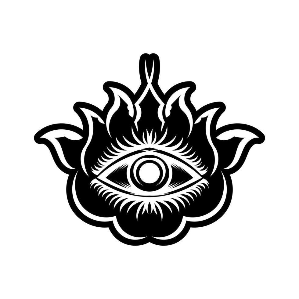 An all seeing eye in a flower vector