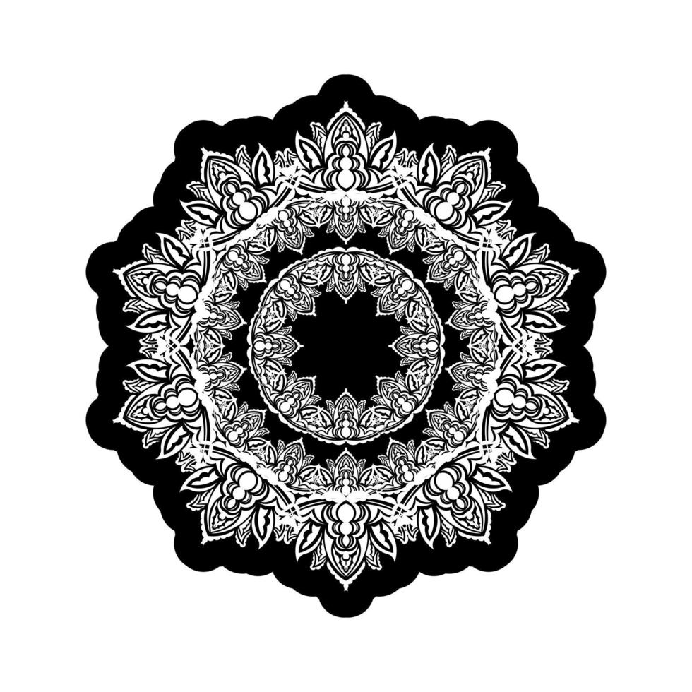 Mandala Ornaments in the shape of a flower. Good for logos, tattoos, prints and cards. Vector illustration