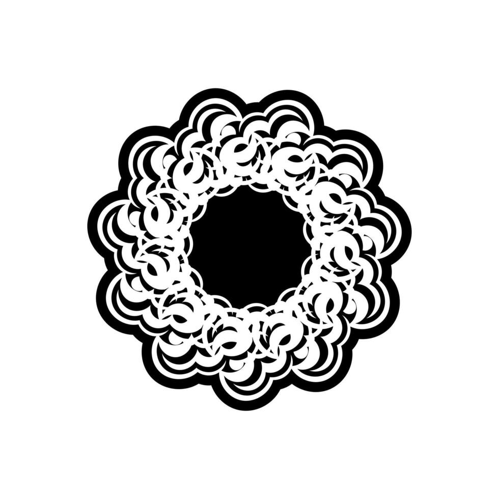 A black and white flower design on a white background vector