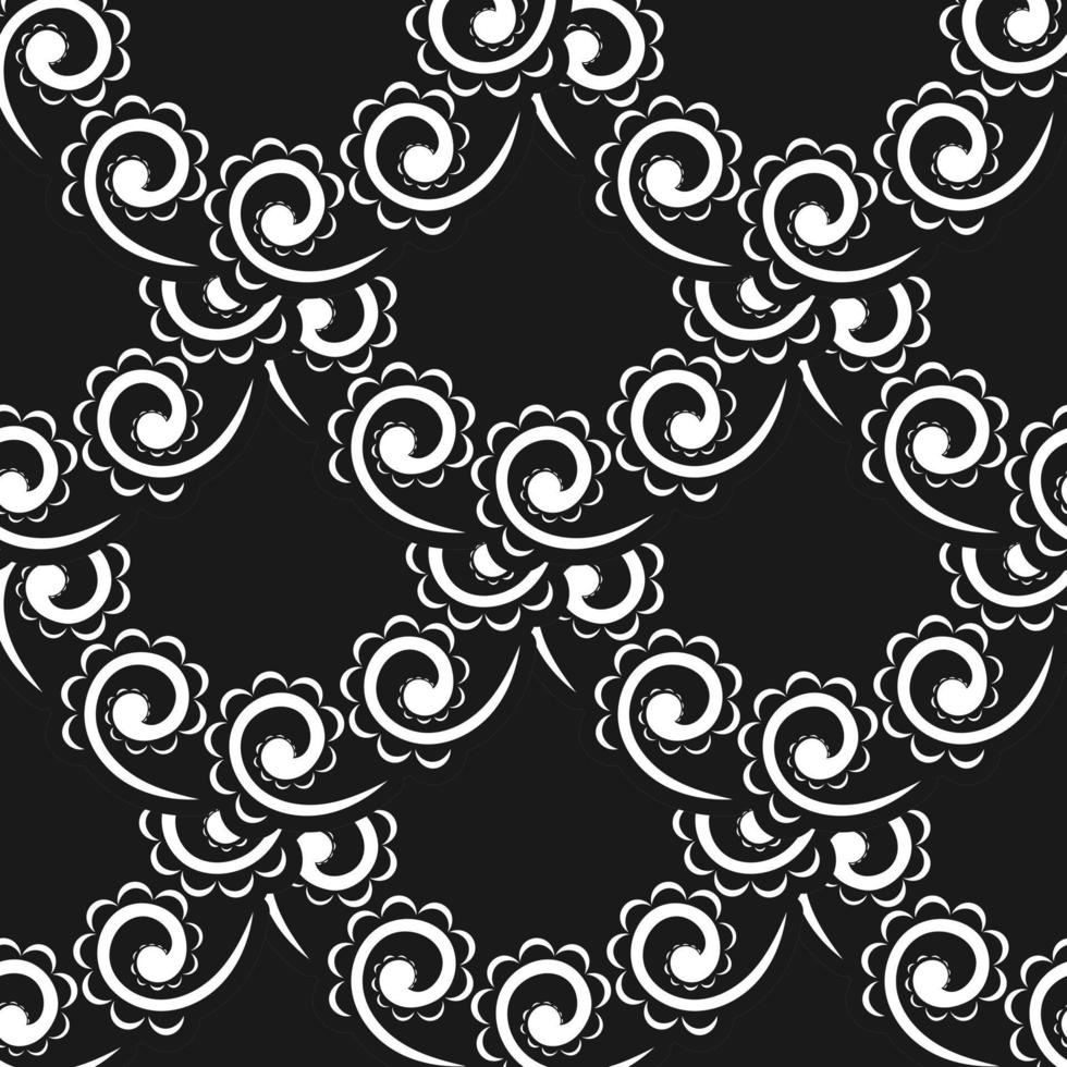 Damask seamless vector background. Wallpaper in a baroque style pattern. Black and white floral element. Ornament for wallpaper, fabric, packaging.