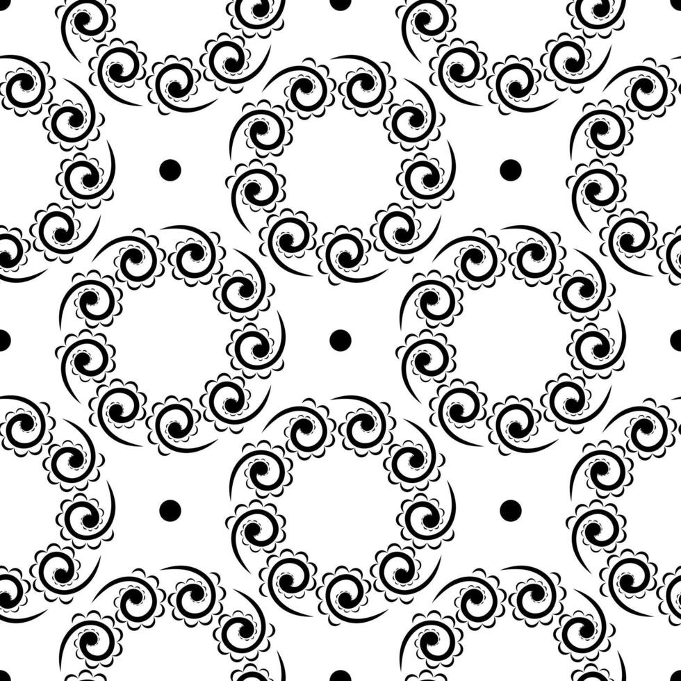 Fondo de vector transparente oriental. papel tapiz en un patrón de estilo barroco. elemento floral en blanco y negro. adorno para papel pintado, tela, embalaje, embalaje.