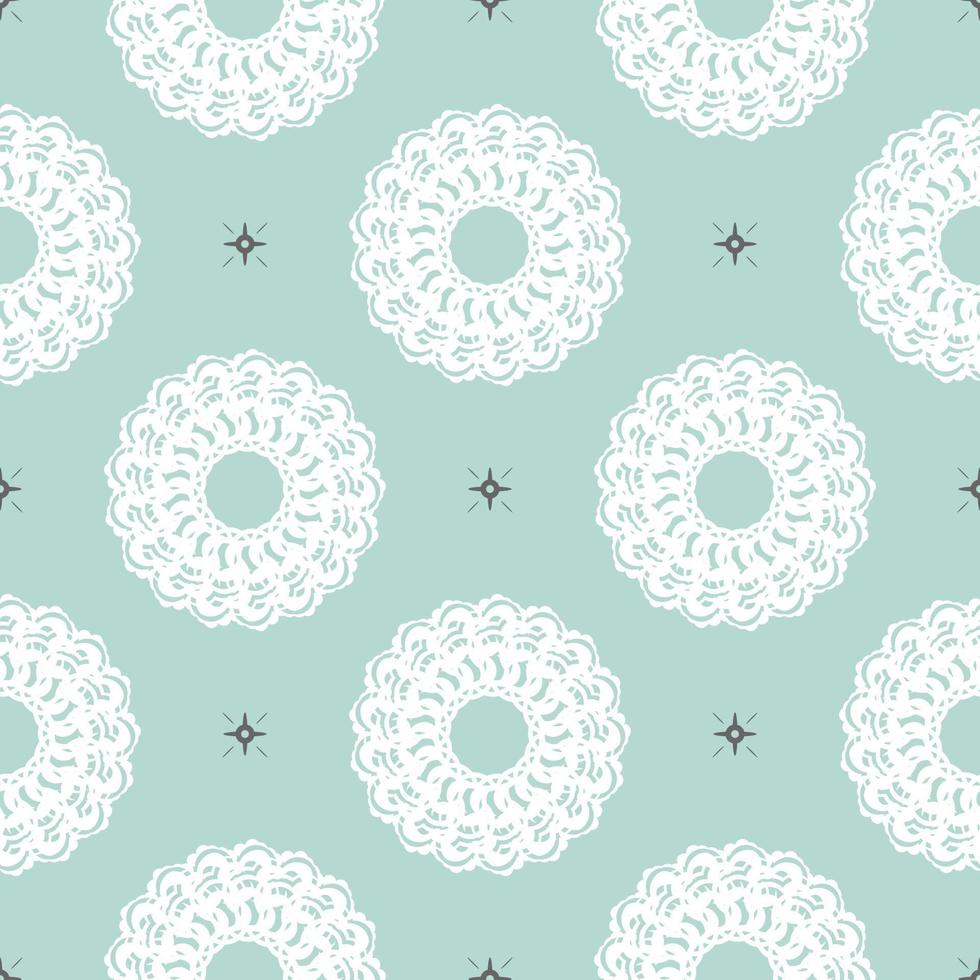 Oriental seamless vector background. Wallpaper in a baroque style pattern. Baby blue floral element. Ornament for wallpaper, fabric, packaging, packaging.