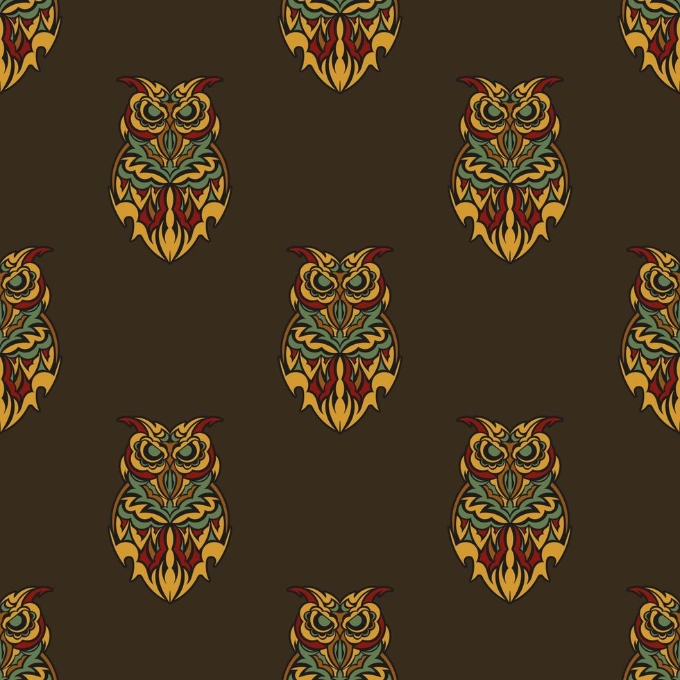 patrón impecable con búhos en los colores del estilo barroco. bueno para fondos, estampados, prendas de vestir y textiles. vector