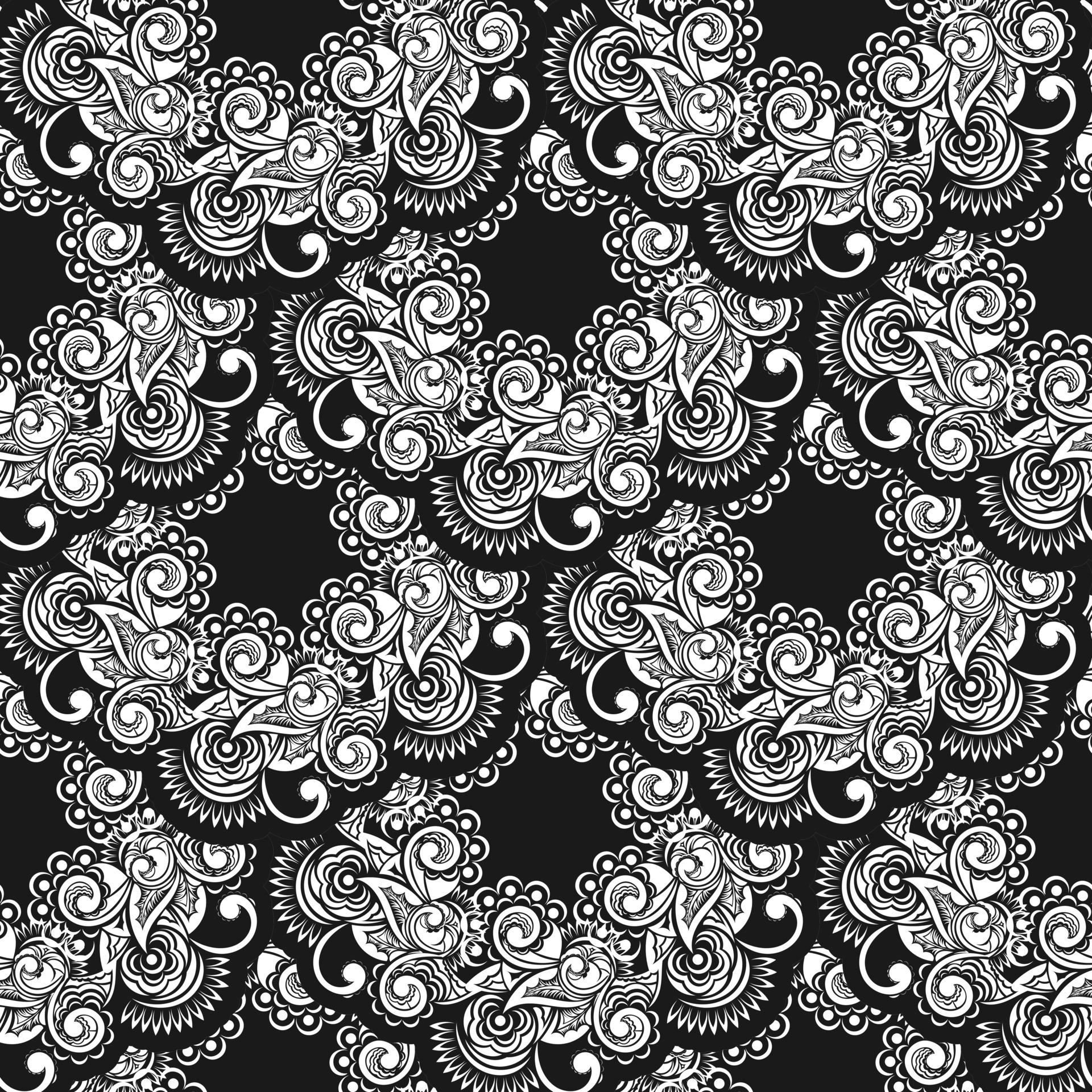 Black And White Damask Background