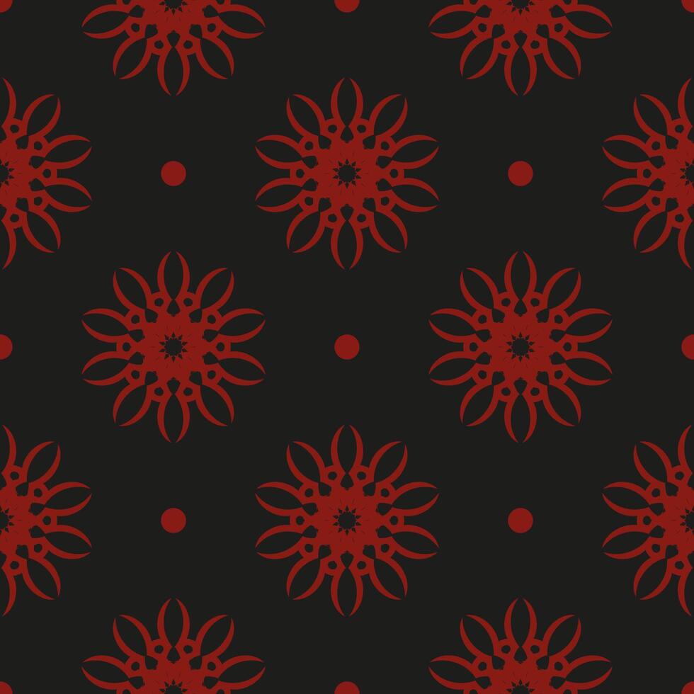 Chinese black and red abstract seamless vector background. Wallpaper in a vintage style template. Indian floral element. Graphic ornament for wallpaper, fabric, packaging and paper.