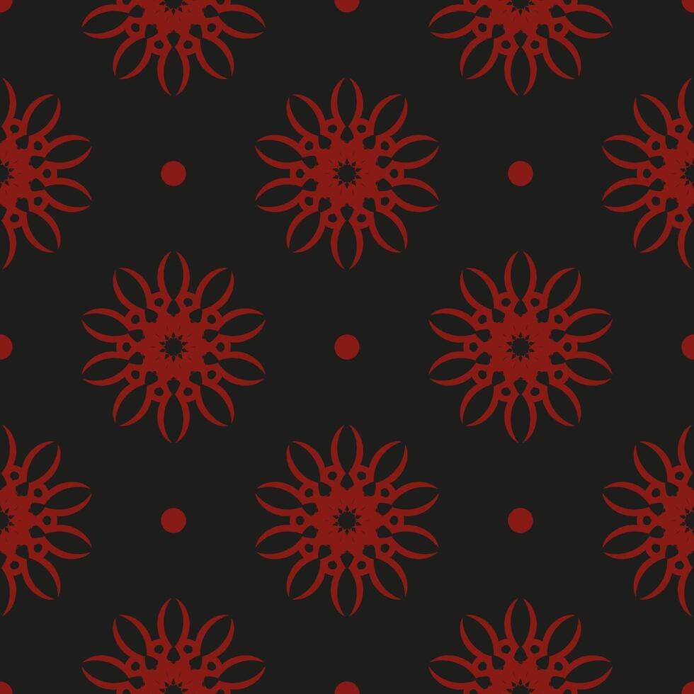 Chinese black and red abstract seamless vector background. Wallpaper in a vintage style template. Indian floral element. Graphic ornament for wallpaper, fabric, packaging and paper.