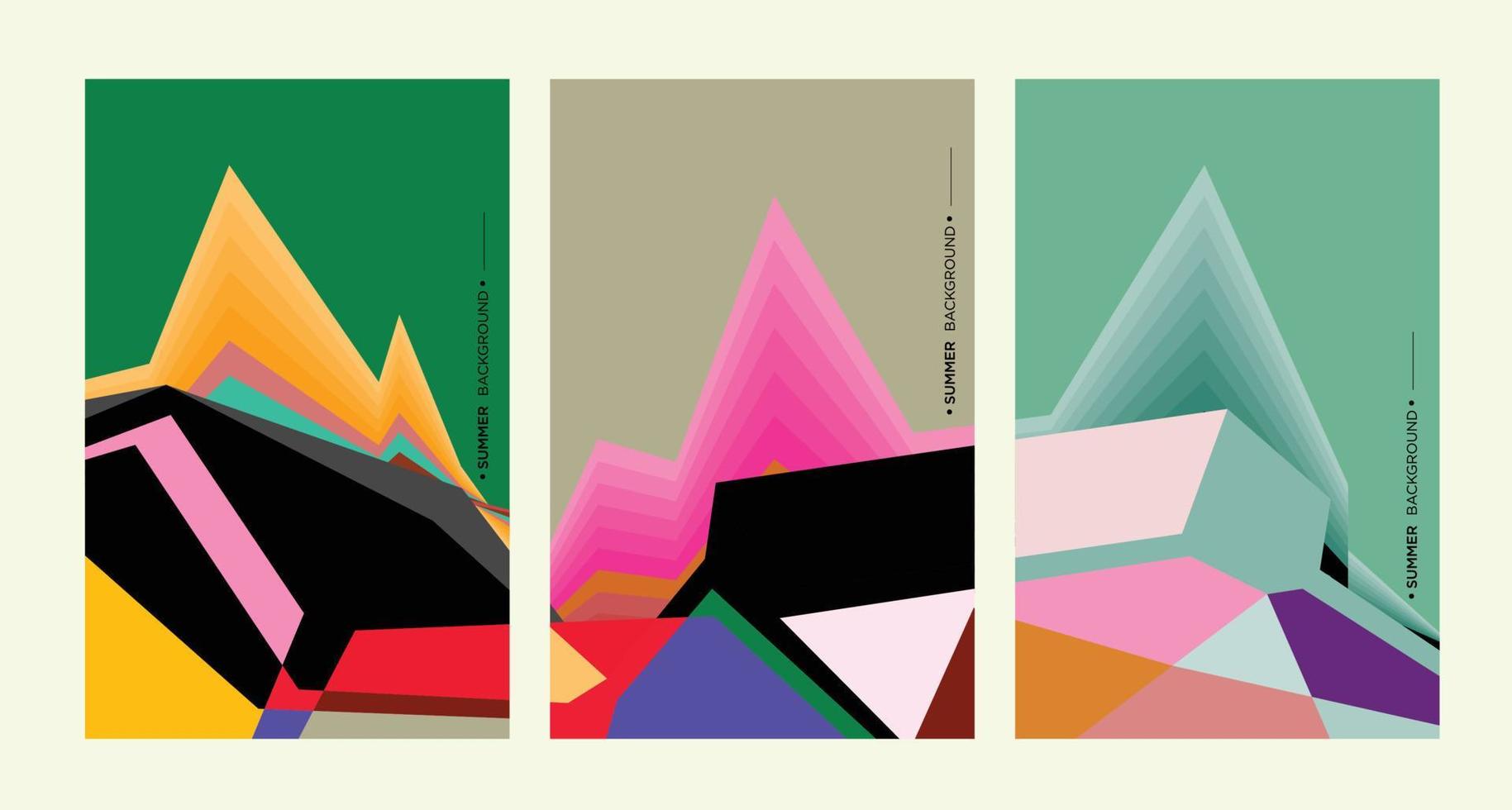 Colorful abstract geometric background illustration for summer poster vector