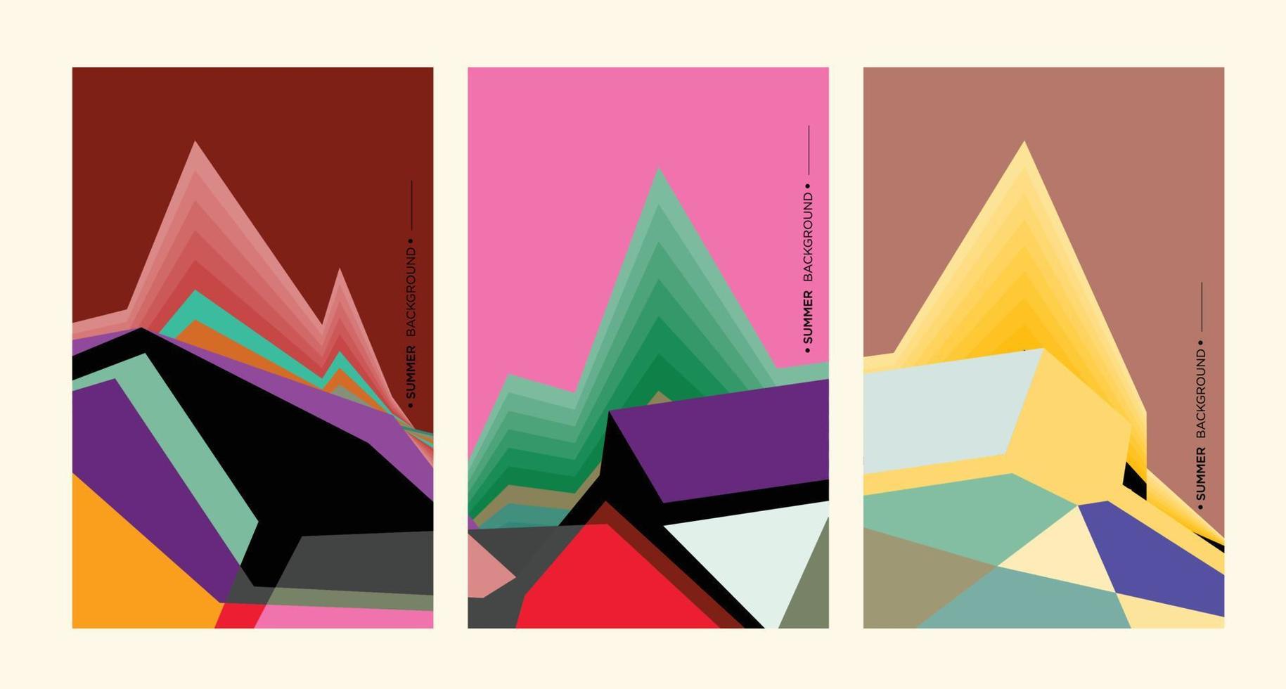 ilustración de fondo geométrico abstracto colorido para cartel de verano vector