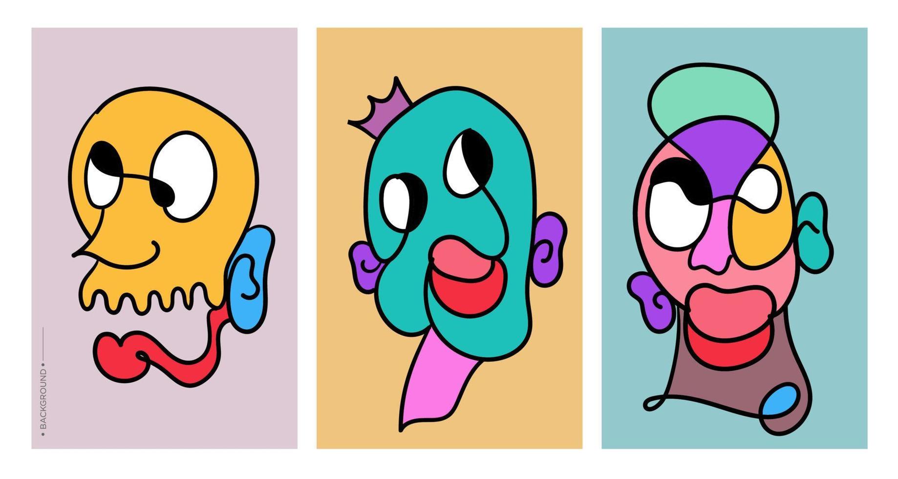 Colorful Face and head art illustration vector