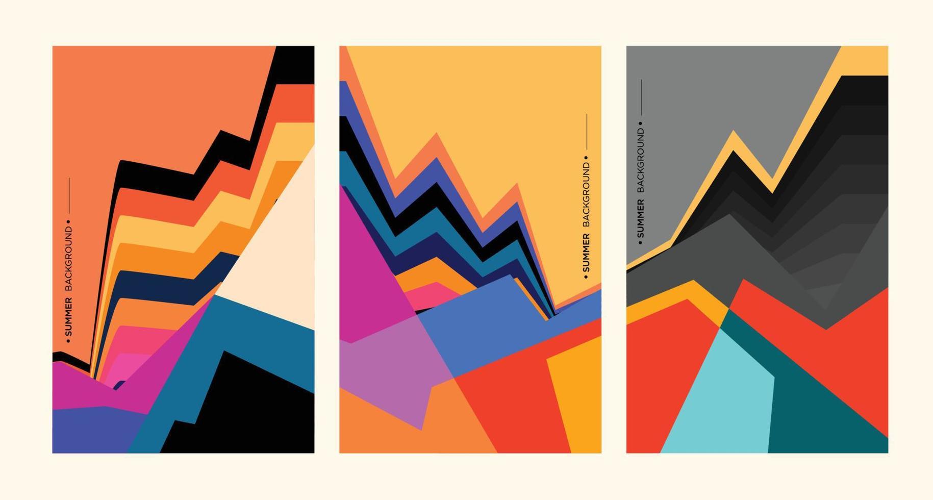 Colorful abstract geometric background illustration for summer poster vector