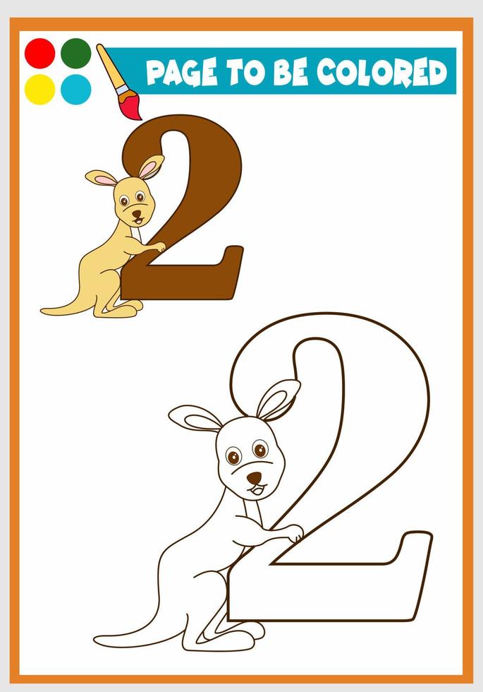 coloring book for kids cute kangaroo vector