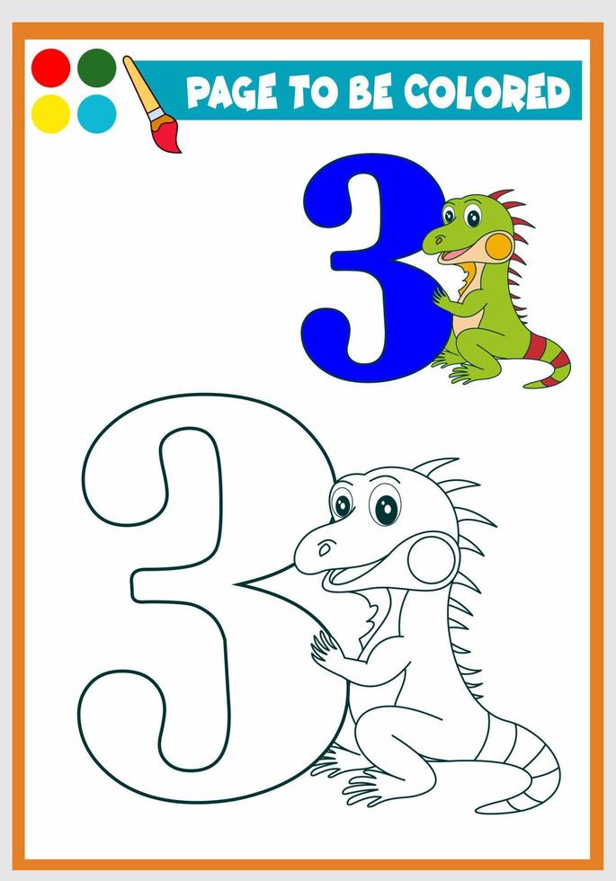 coloring book for kids cute iguana vector