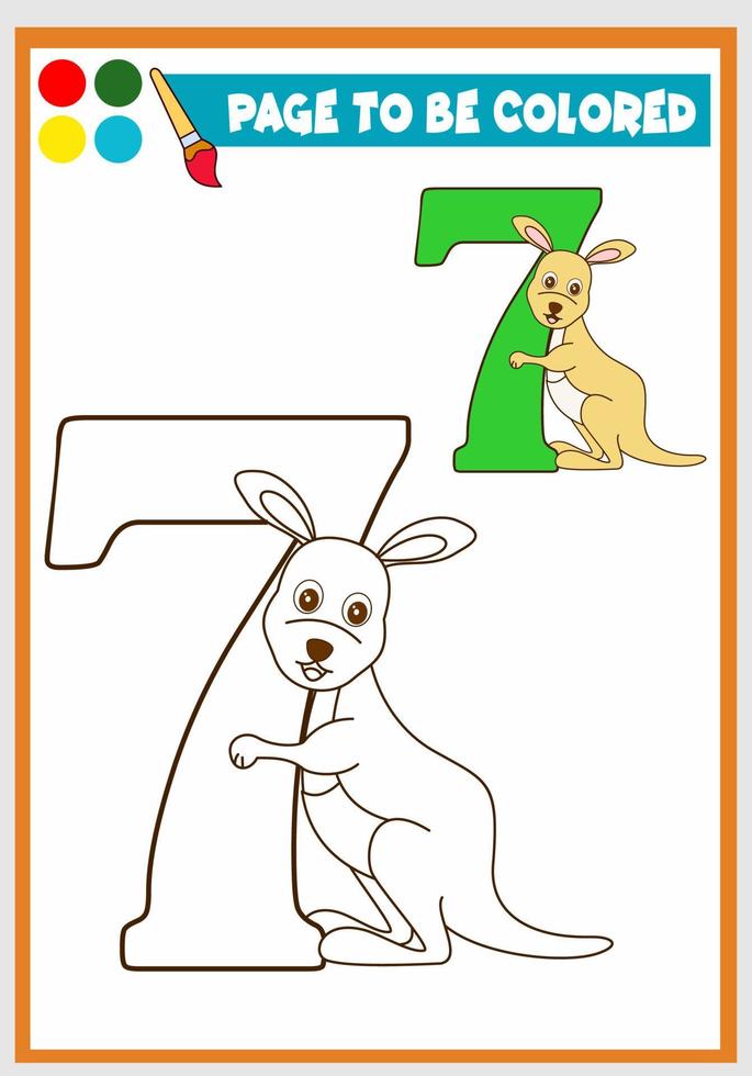 coloring book for kids cute kangaroo vector