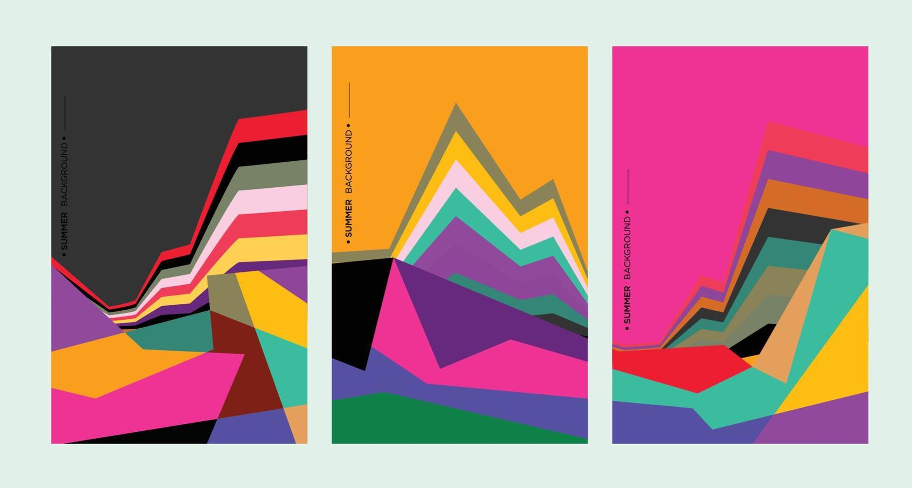 Colorful abstract geometric background illustration for summer poster vector