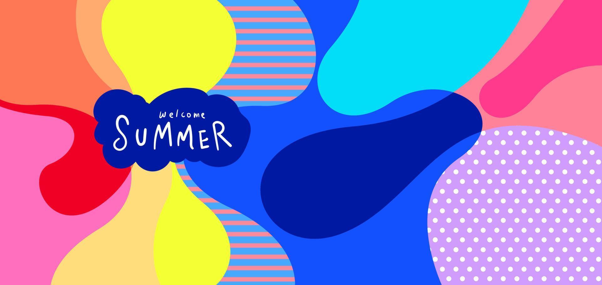 Colorful abstract curve and fluid background for summer banner vector