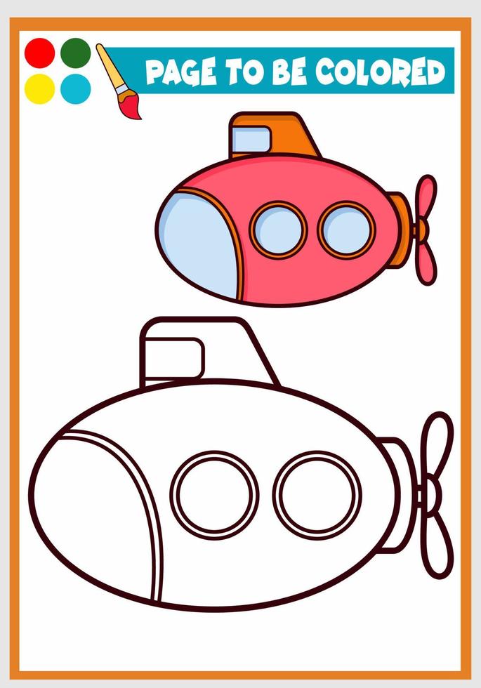 coloring book for kids. a boat vector