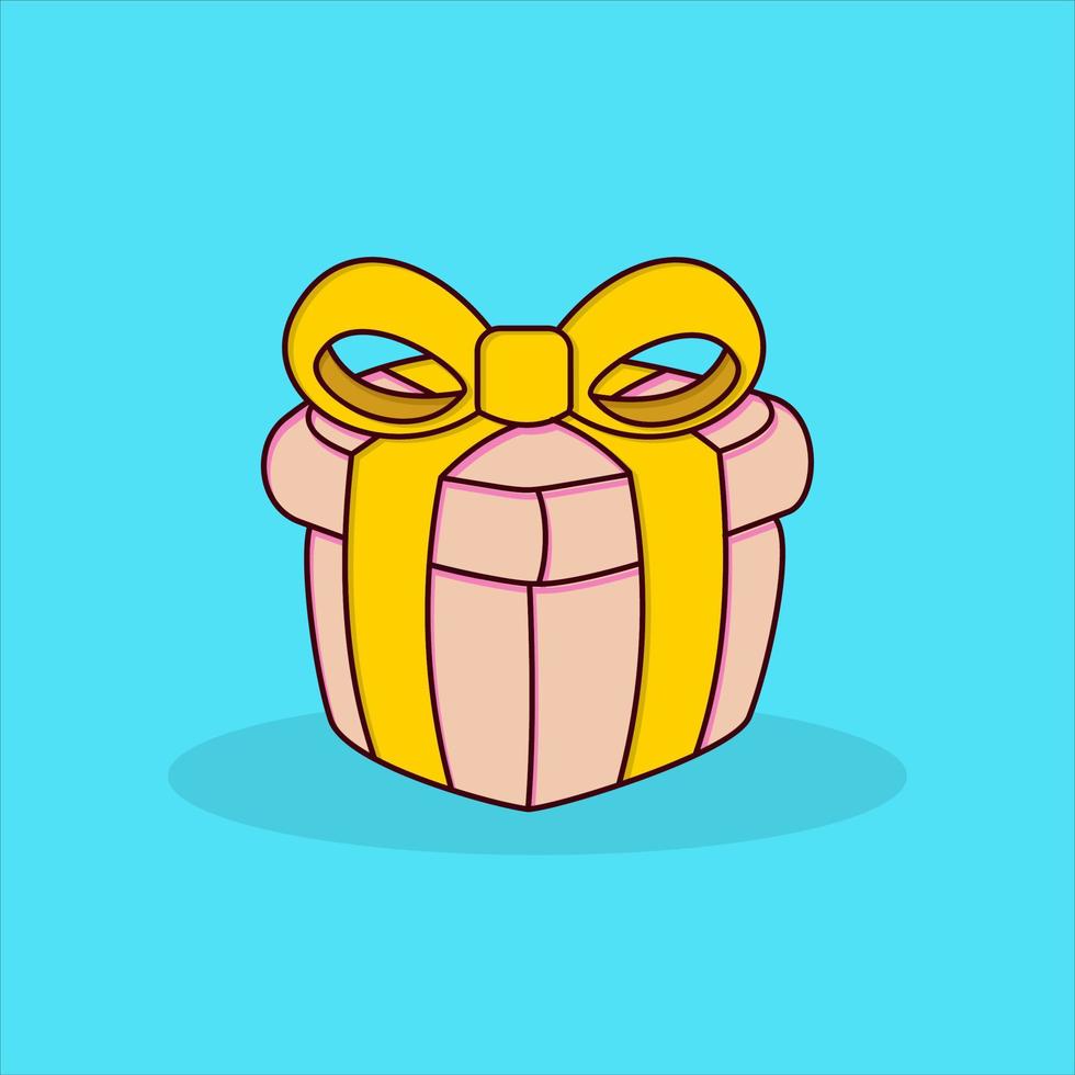 ilustración de vector de estilo de dibujos animados de caja de regalo